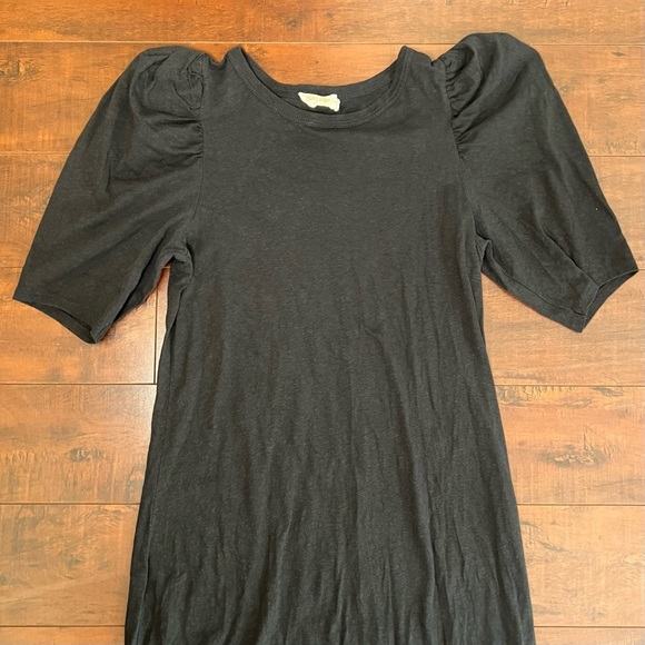 NATION LTD Anthropologie Jules Puff Sleeve Mini Shift Dress Black Size Small - Picture 5 of 11